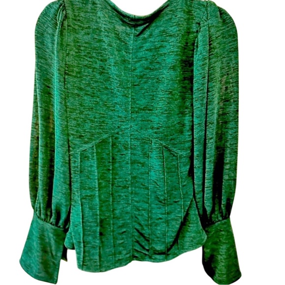 New! FREE PEOPLE Emerald V-Neck long sleeve bell wrists blouse. Size S - Picture 8 of 9